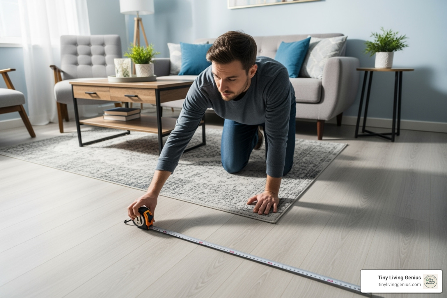 person measuring space for futon - futon sofa bed small