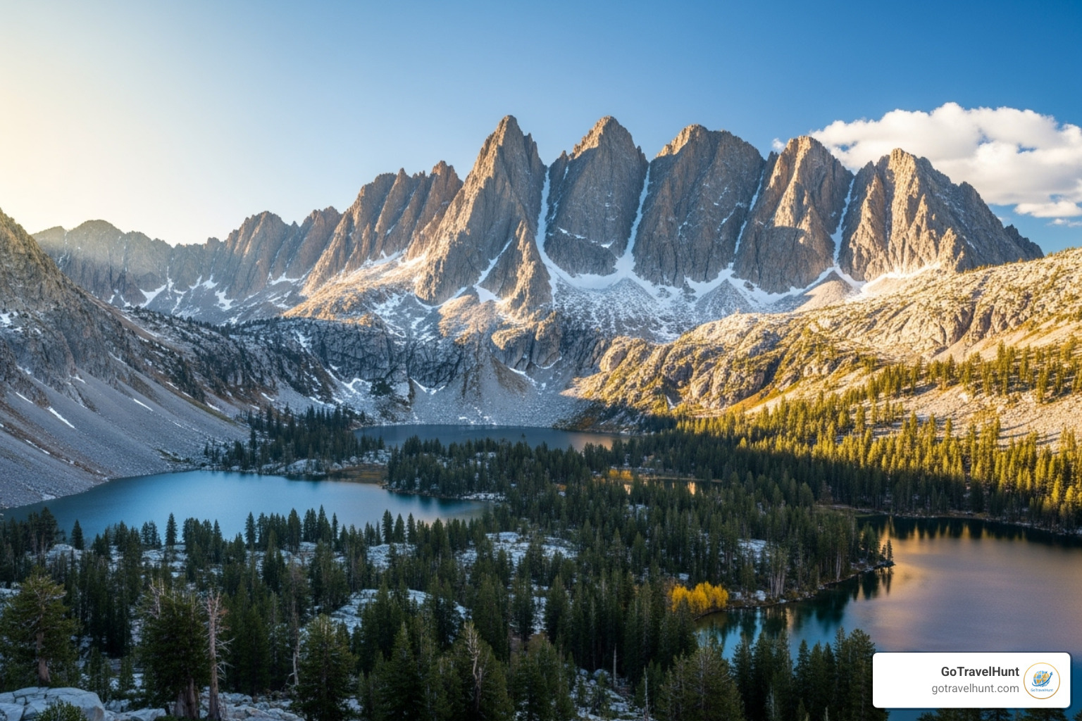 Minarets mountain range near Mammoth Lakes -  best places weekend getaway