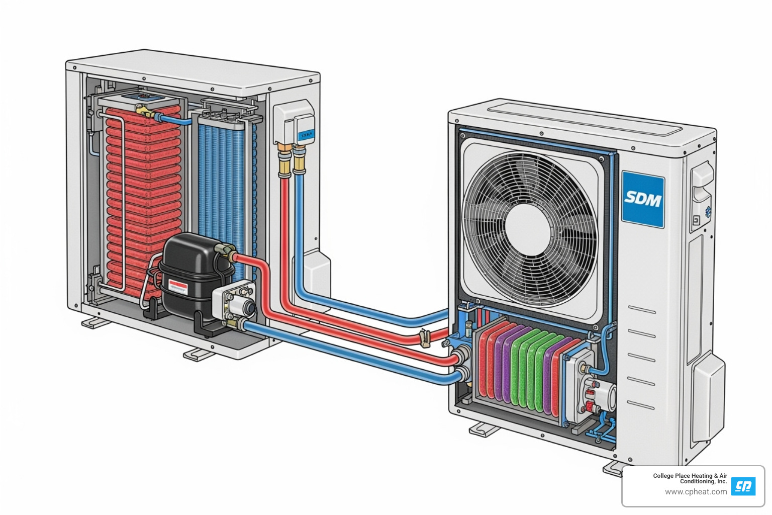 heat pump components diagram - how does a heat pump work