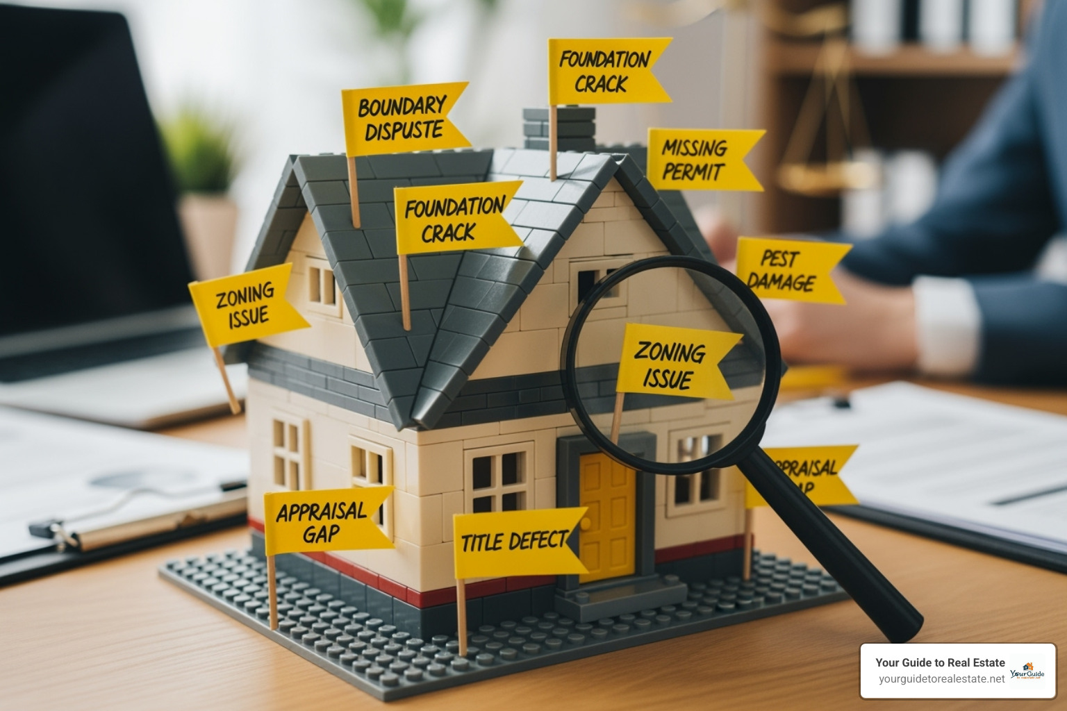 magnifying glass over a real estate contract highlighting a potential error - errors and omissions insurance real estate