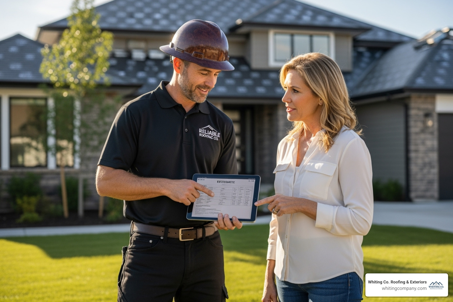 Professional roofer providing an estimate - Roof replacement Maryland