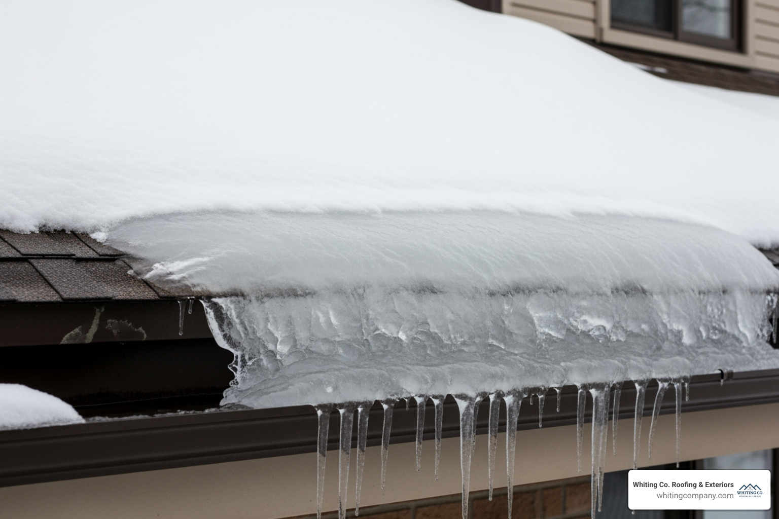 ice dams forming on a roof edge - Attic insulation Maryland ice dams forming on a roof edge - Attic insulation Maryland