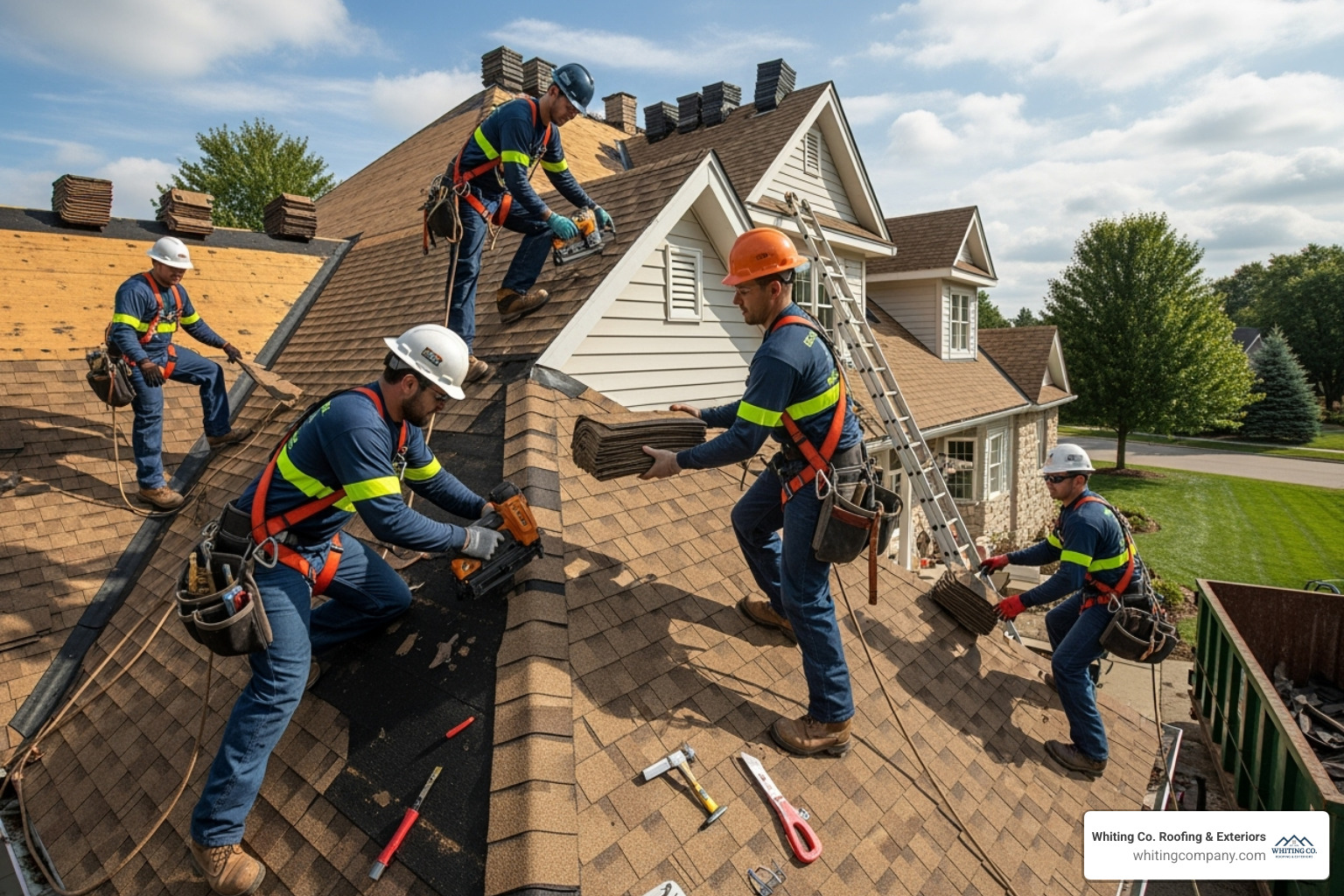 the Whiting Co. team working on a roof - Attic insulation Maryland the Whiting Co. team working on a roof - Attic insulation Maryland