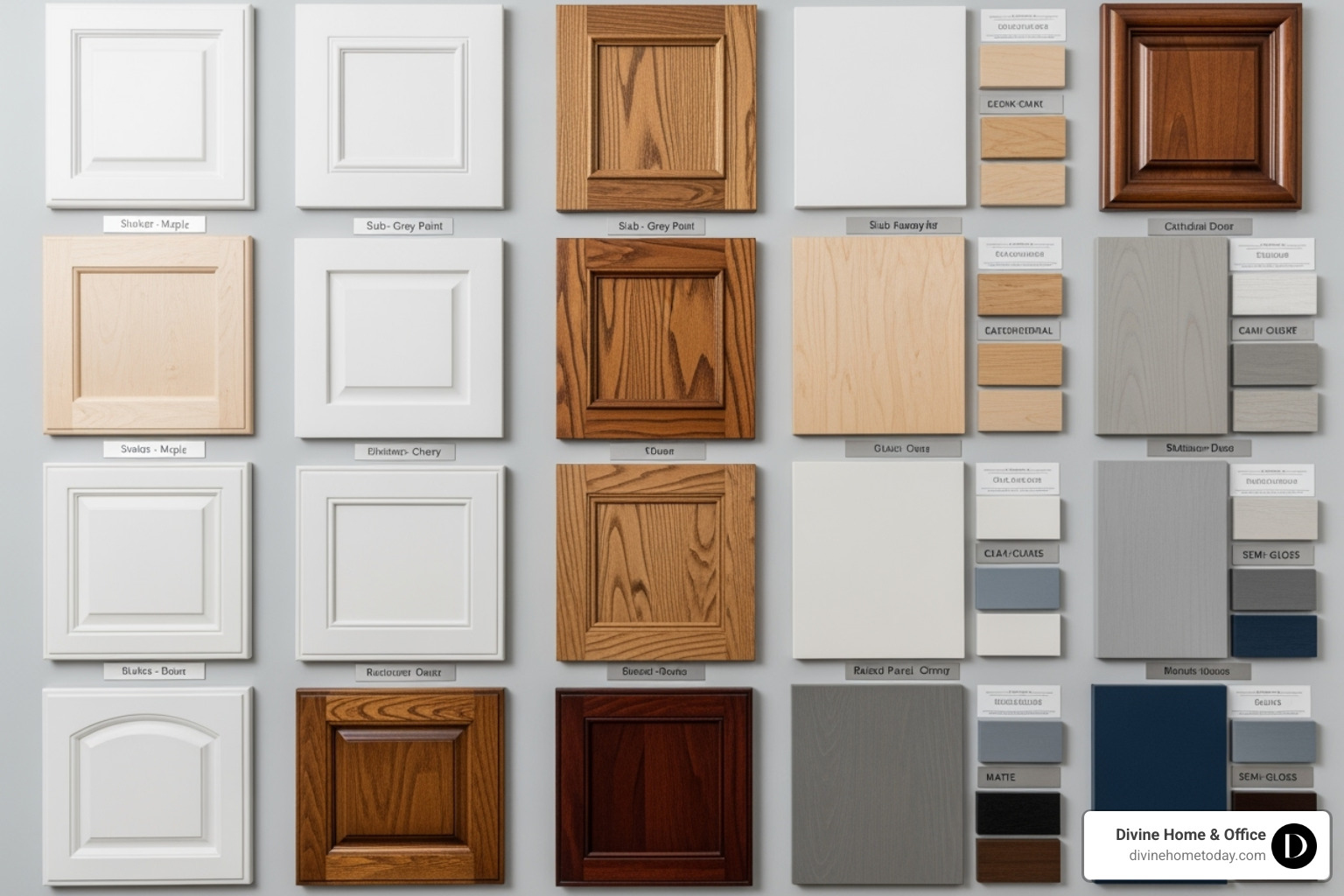 cabinet door styles and material swatches - Custom kitchen cabinets Denver