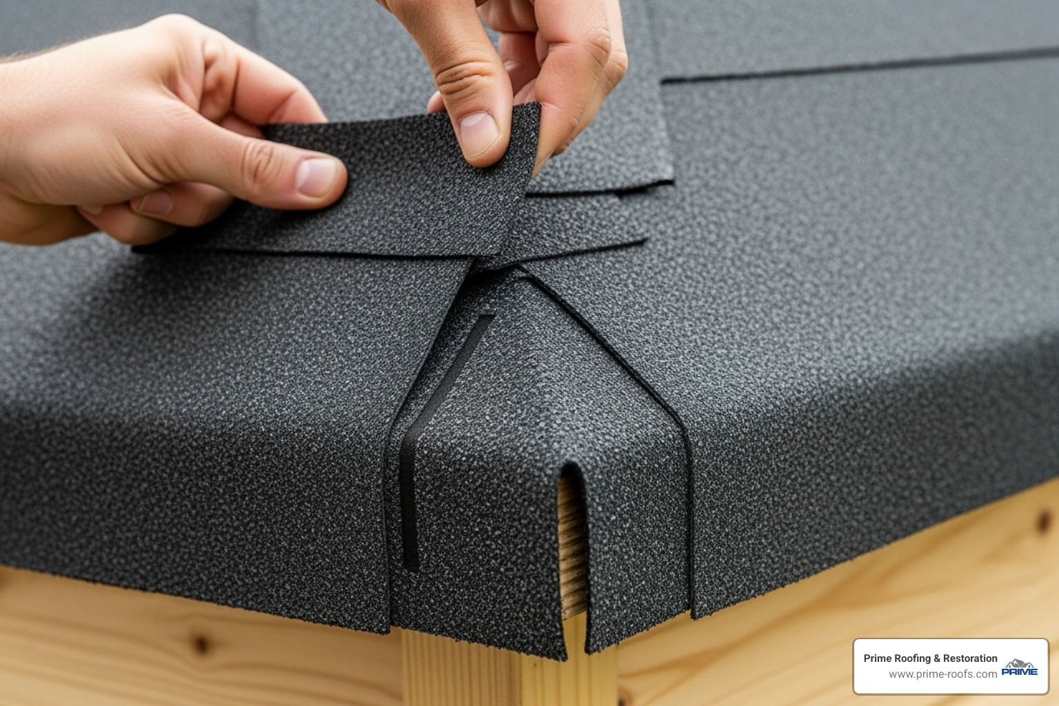 Blanket fold technique for felt corners - putting felt on shed roof Blanket fold technique for felt corners - putting felt on shed roof