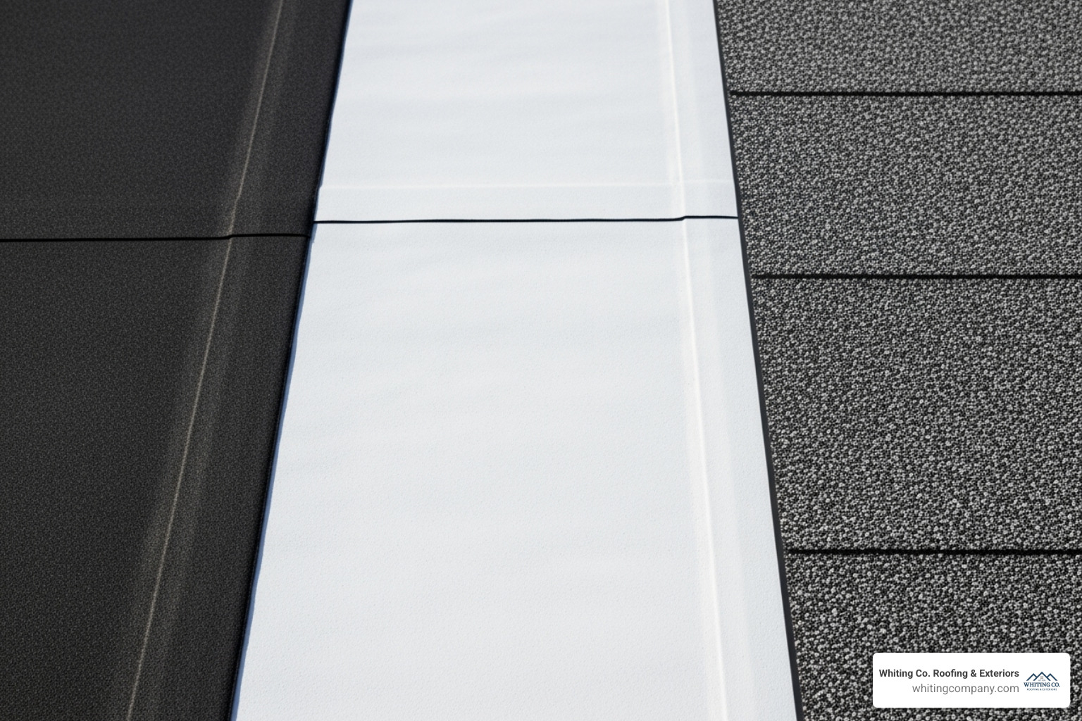 close-ups of EPDM, TPO, and Modified Bitumen flat roof materials - Flat roof repair