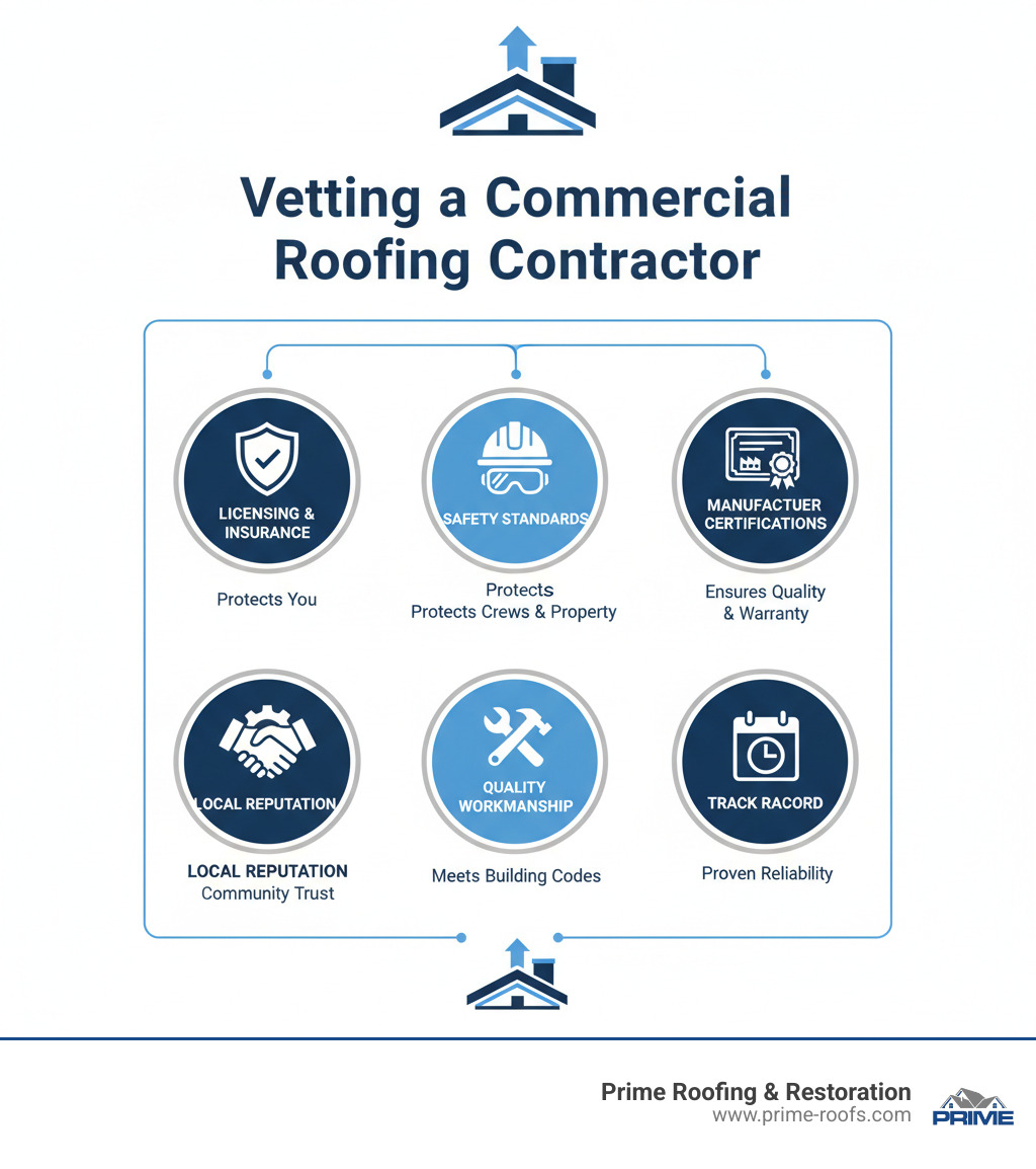 How to Vet a Commercial Roofing Contractor - Commercial roof services infographic How to Vet a Commercial Roofing Contractor - Commercial roof services infographic