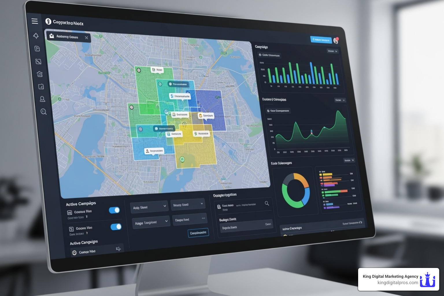 Geofencing platform dashboard example - free geofencing marketing software