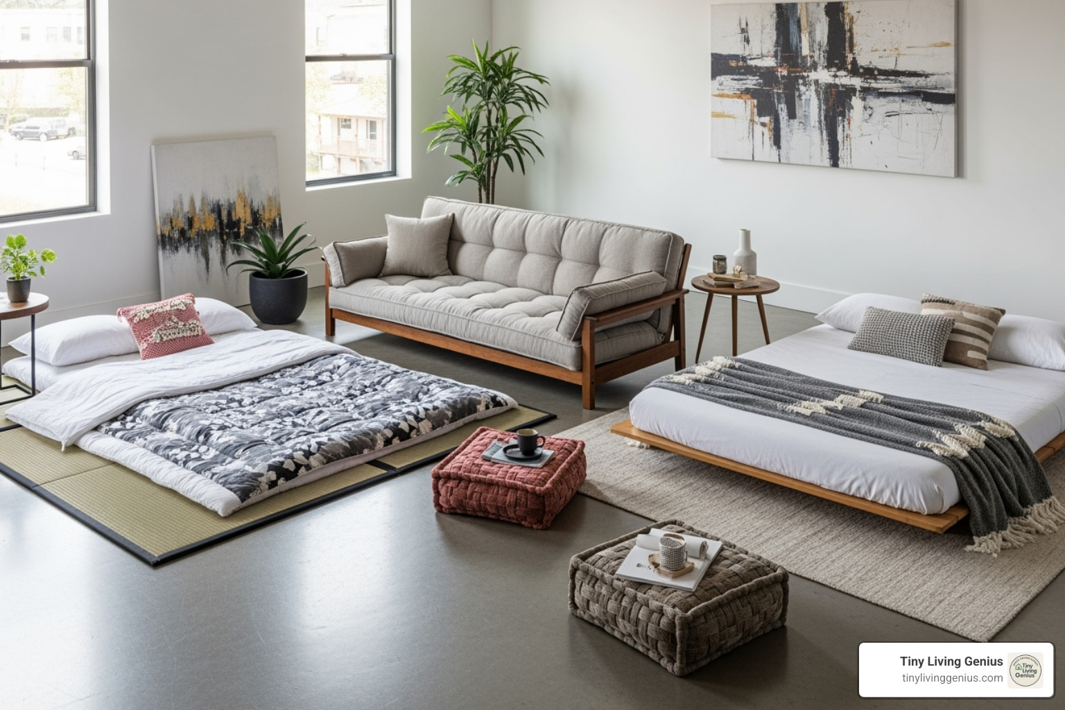 different futon styles side-by-side - futon compact living