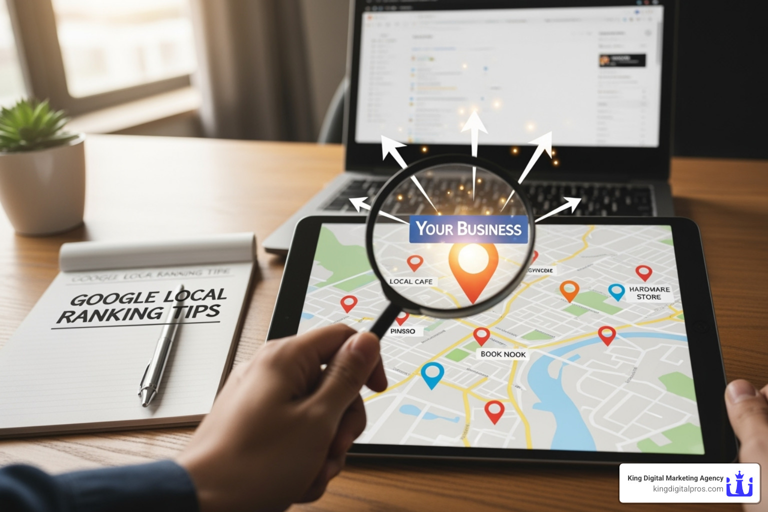 local business website's contact page showing an embedded Google Map - Improve Google local ranking local business website's contact page showing an embedded Google Map - Improve Google local ranking