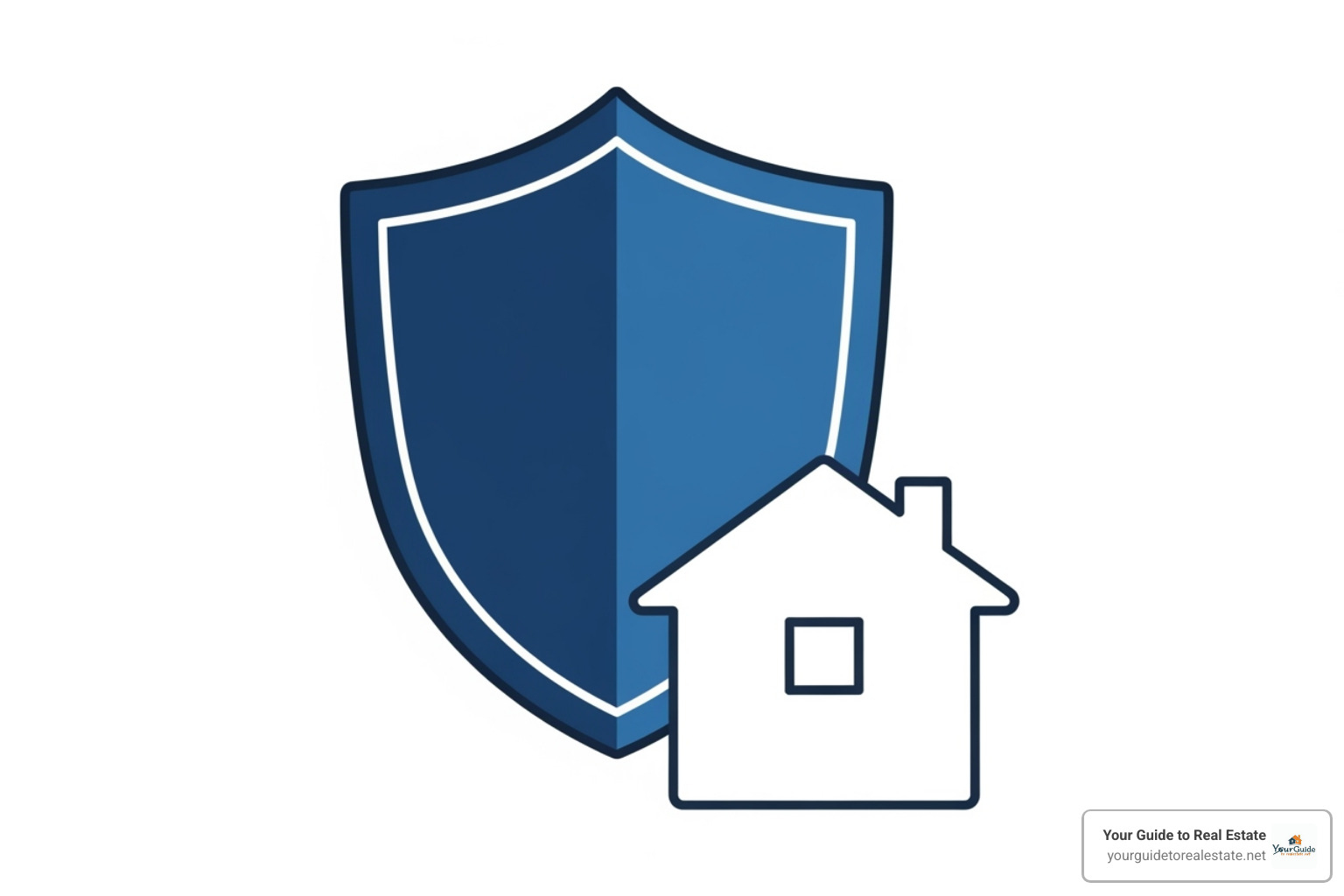 A shield icon protecting a house icon, symbolizing E&O insurance protecting a business - how much is errors and omissions insurance