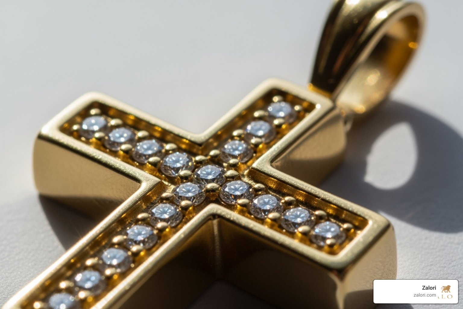diamond-accented gold cross - men's gold crosses diamond-accented gold cross - men's gold crosses