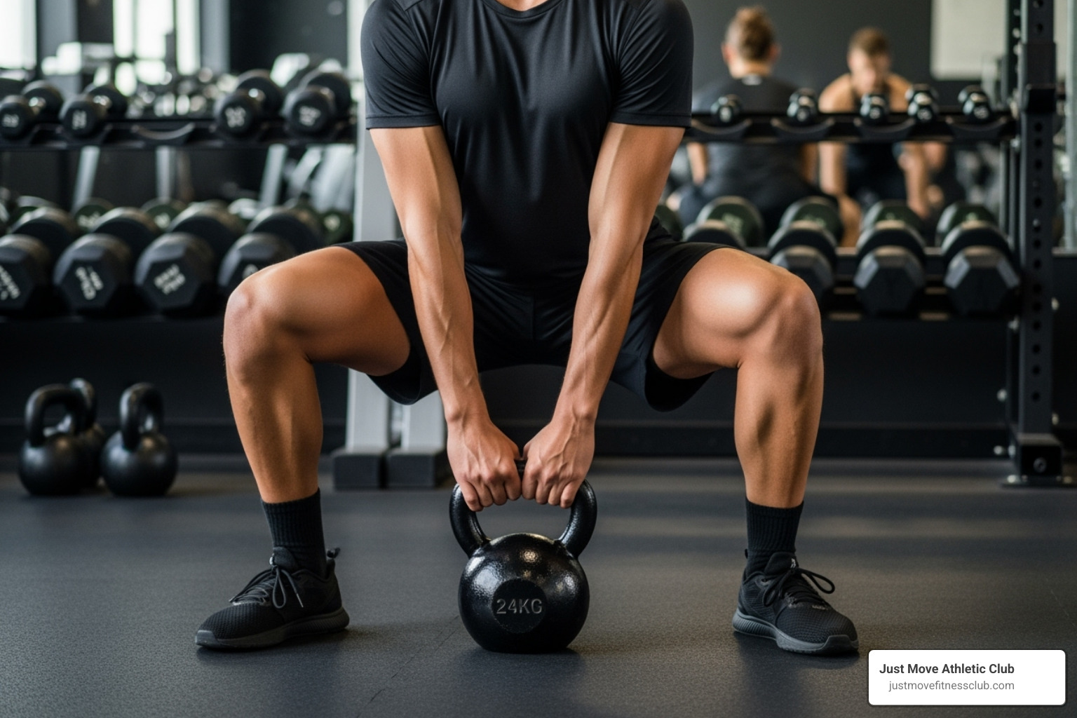 person performing a Sumo Squat with a kettlebell - best gym exercises to lose thigh fat person performing a Sumo Squat with a kettlebell - best gym exercises to lose thigh fat