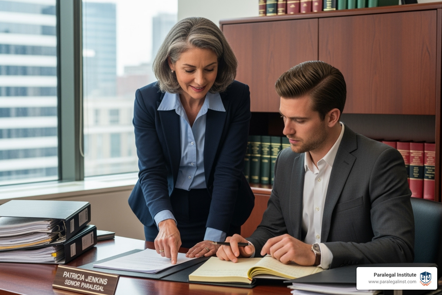 senior paralegal mentoring a junior paralegal - commercial litigation paralegal job description