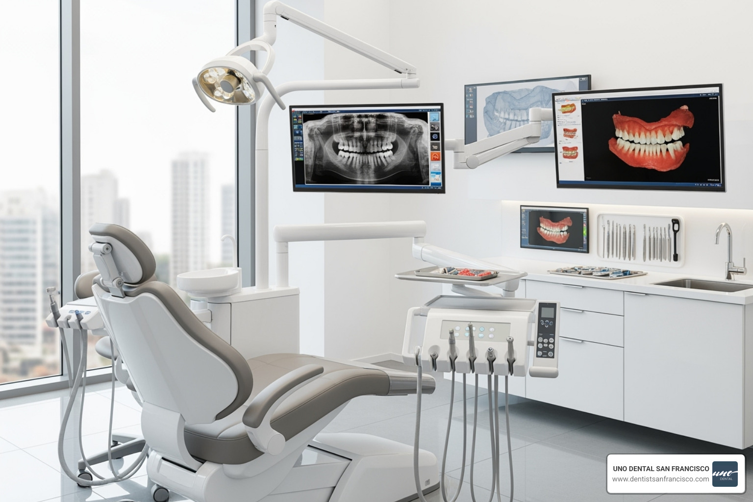 Modern, clean dental operatory with advanced equipment - all on 4 dental implants san francisco ca