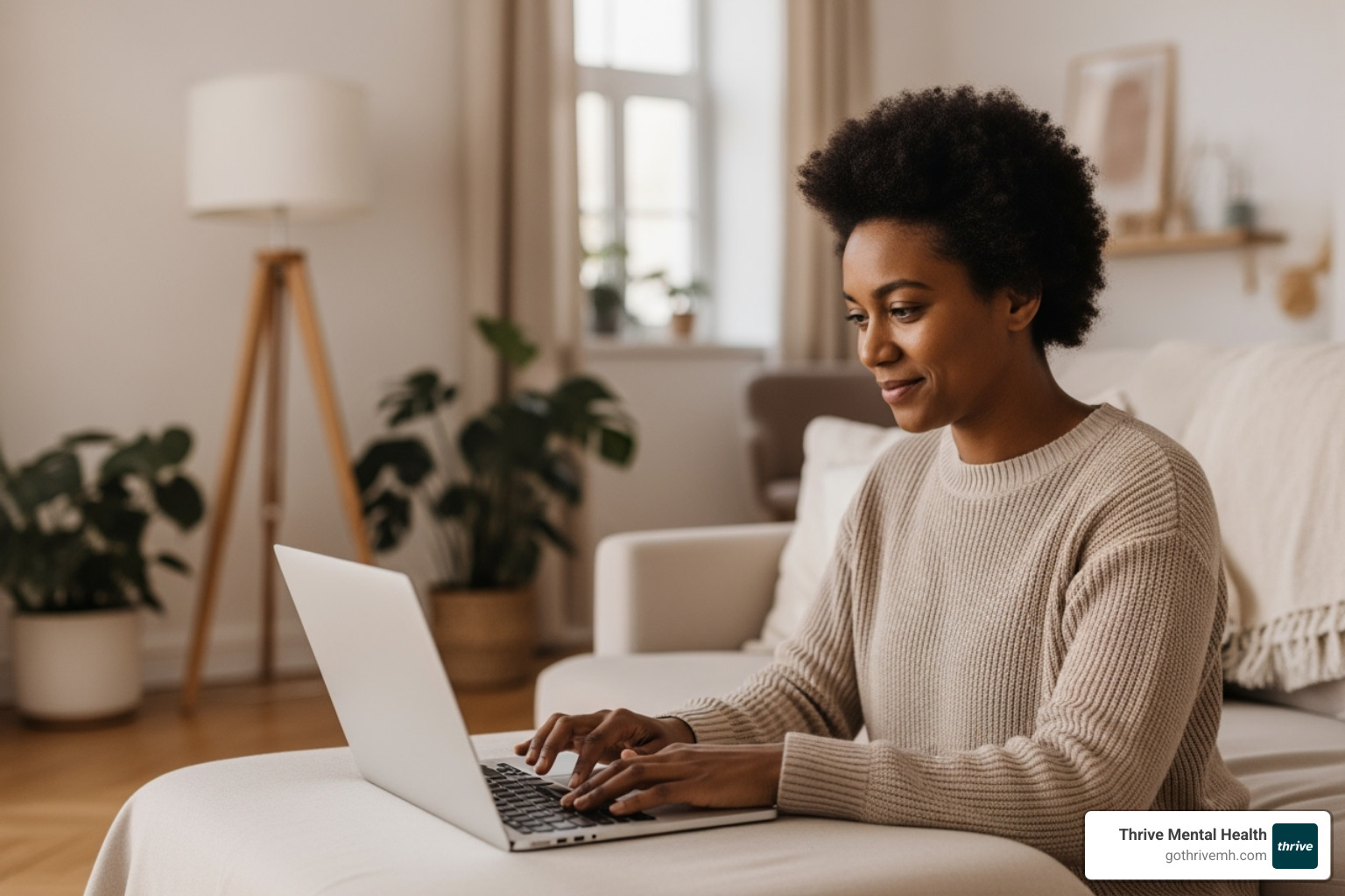 A person participating in a virtual therapy session on a laptop - mental health crisis