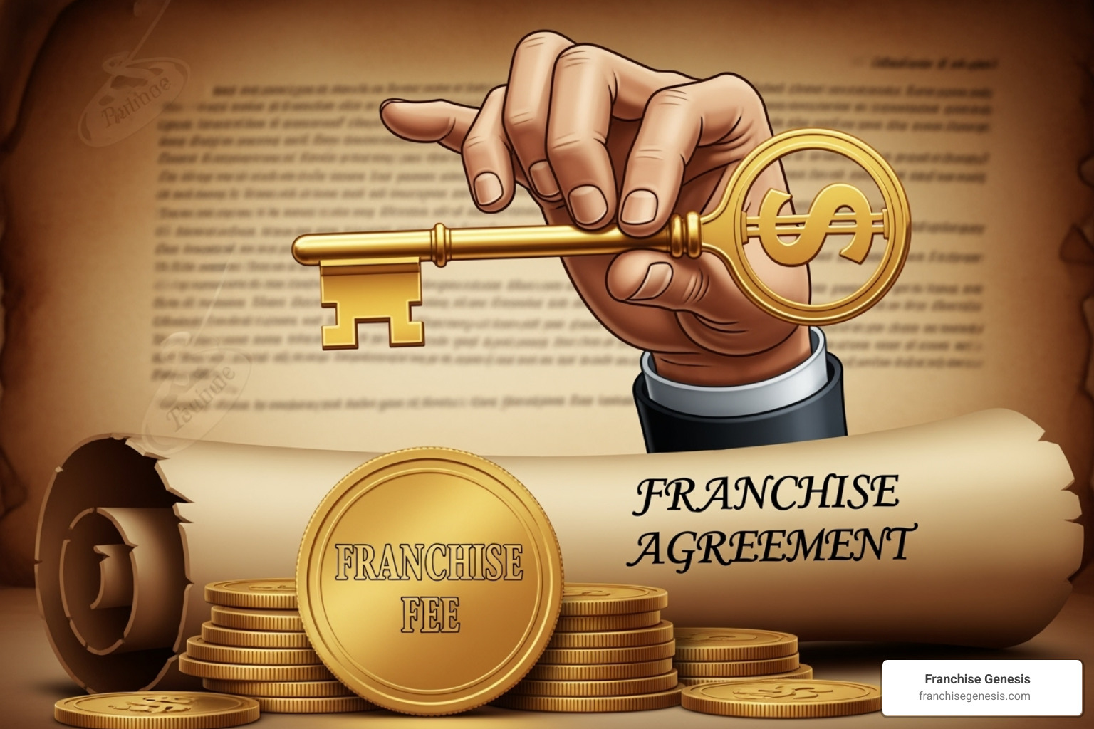 Illustration of a national marketing campaign with multiple franchise locations benefiting from a single, cohesive advertisement - franchise fee Illustration of a national marketing campaign with multiple franchise locations benefiting from a single, cohesive advertisement - franchise fee