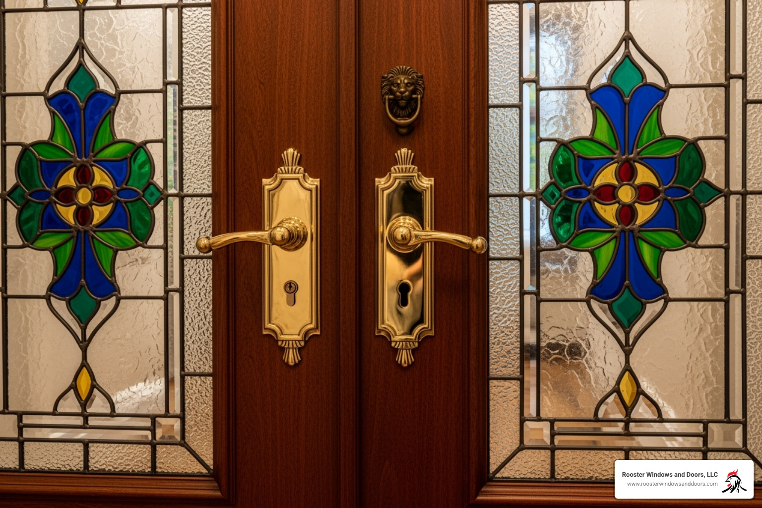 Decorative glass panels and hardware finishes - Custom Entry Doors