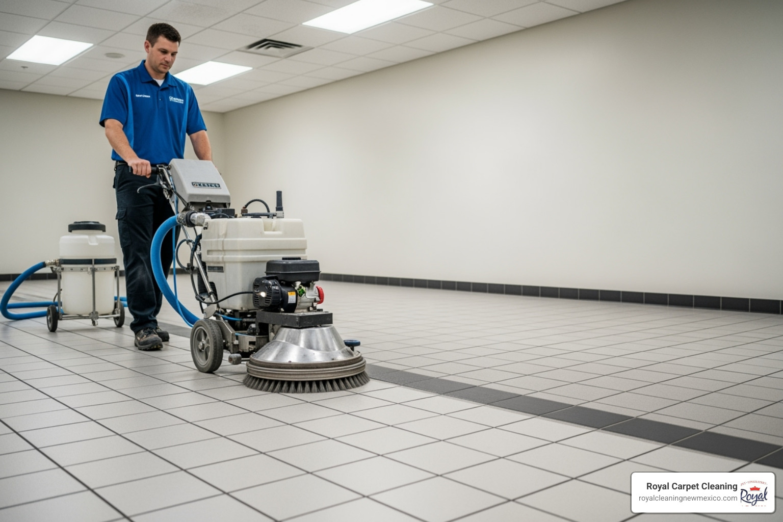 technician using professional tile and grout cleaning machine - tile cleaning guadalupe
