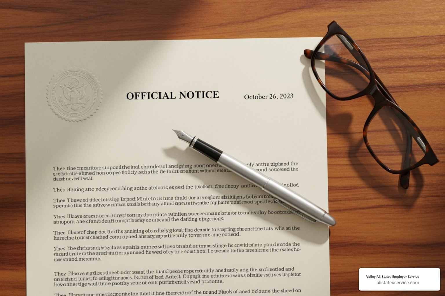 formal Notice of Inspection letter on a desk - i 9 audit training