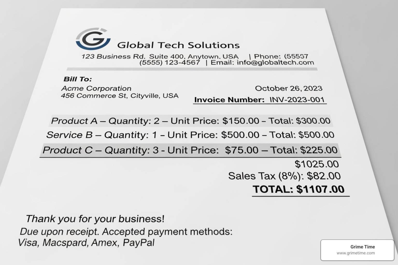 Image of an invoice or a graphic illustrating transparent pricing components - dumpster rental Pflugerville