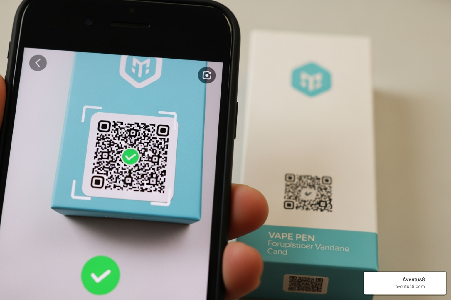 QR code on a vape pen's packaging being scanned by a smartphone - THC disposable vapes Hollywood FL QR code on a vape pen's packaging being scanned by a smartphone - THC disposable vapes Hollywood FL
