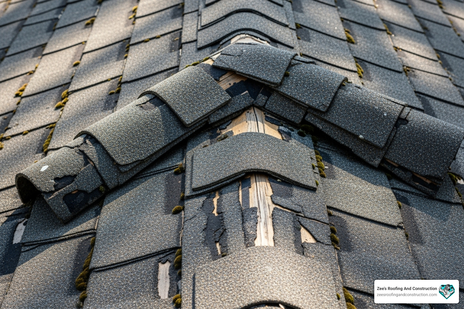 curling and cracked asphalt shingles - florida roofer