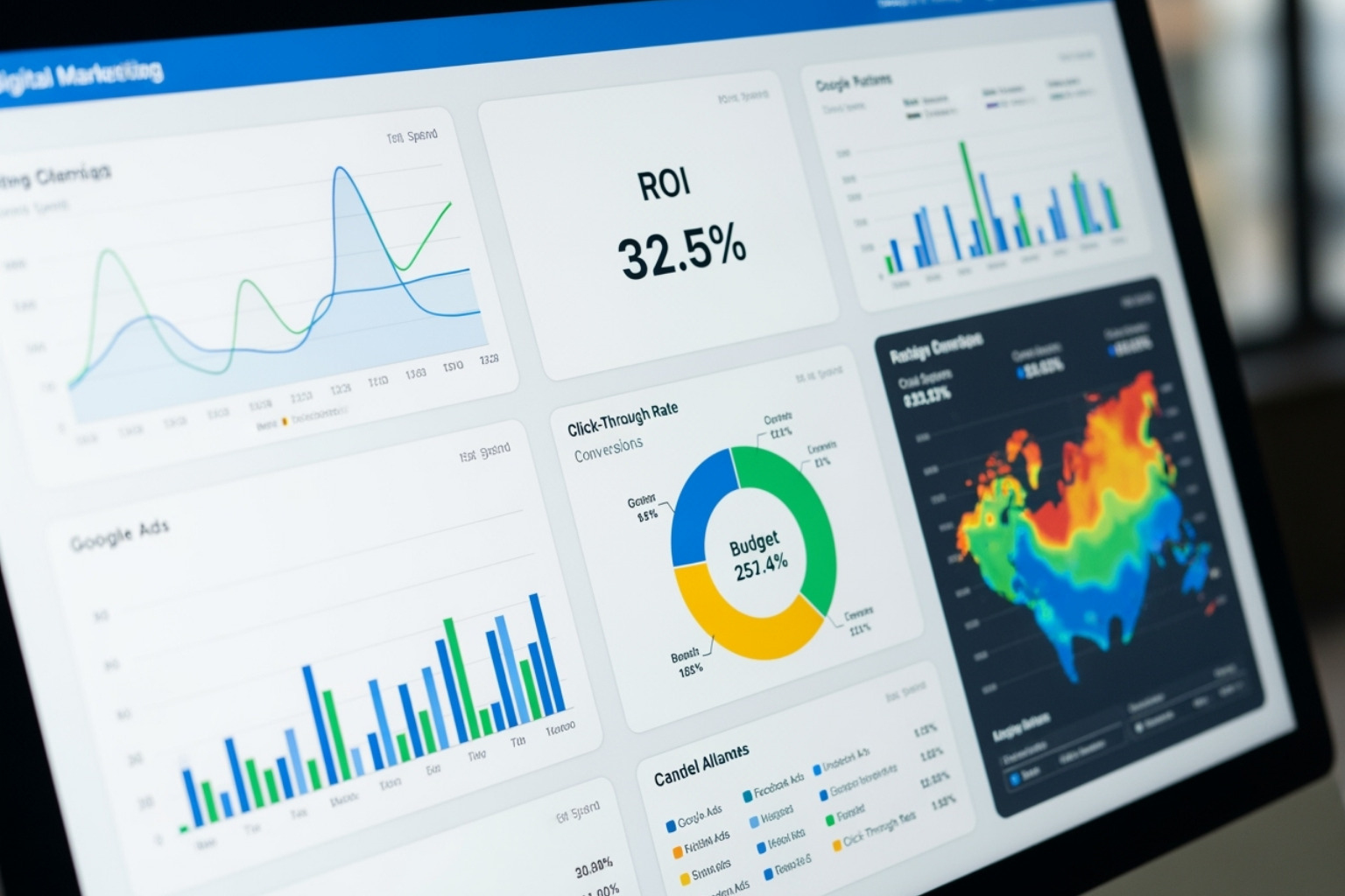A dashboard showing marketing campaign ROI - marketing for hvac contractors A dashboard showing marketing campaign ROI - marketing for hvac contractors