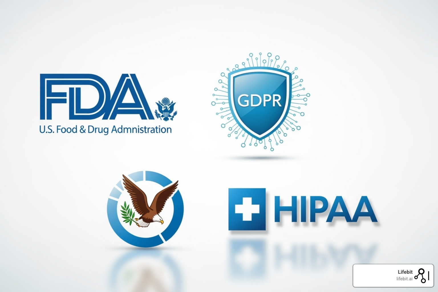 Compliance logos like FDA, GDPR, HIPAA - Clinical data management system