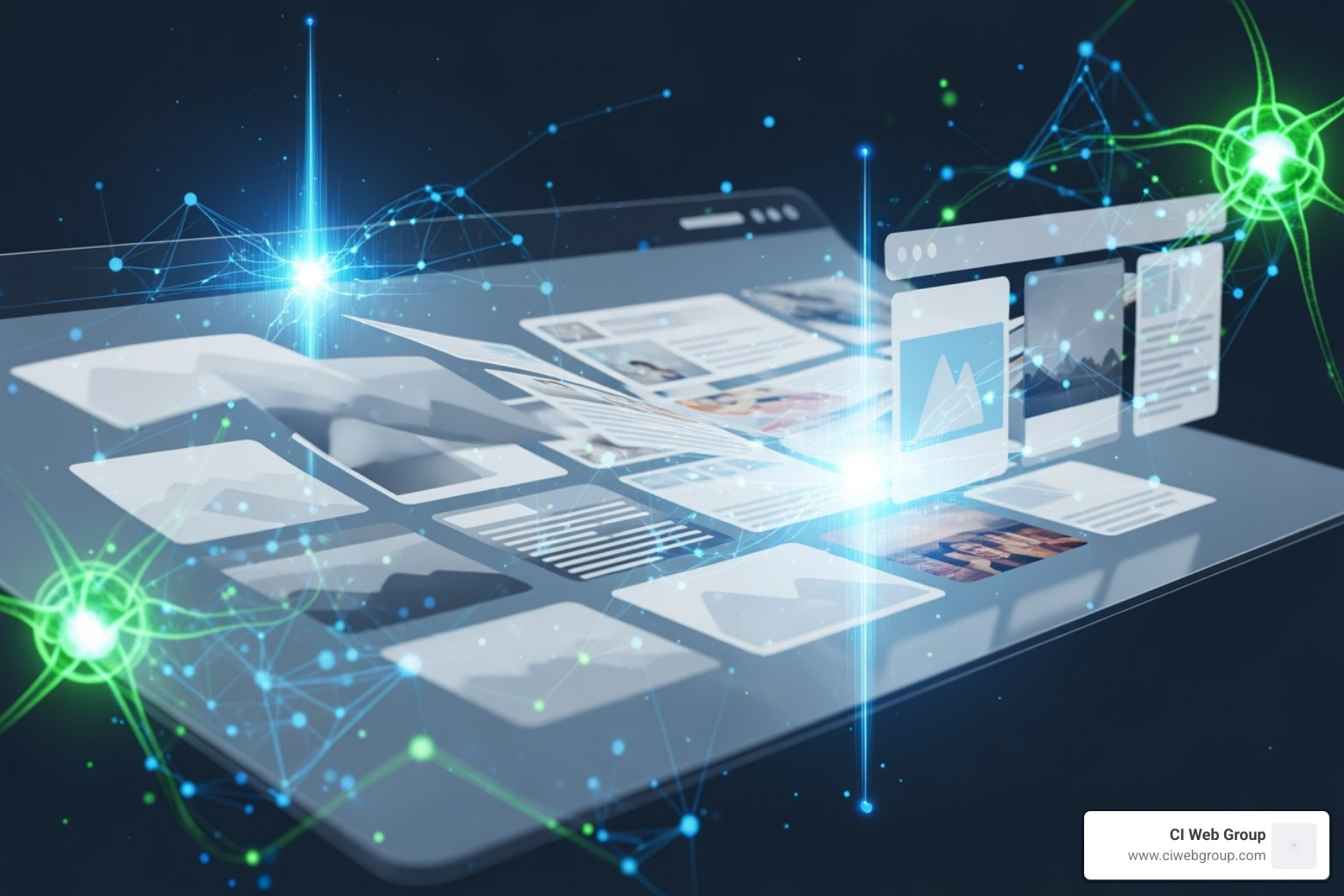abstract representation of AI personalizing a website interface - ai-powered website personalization with webflow