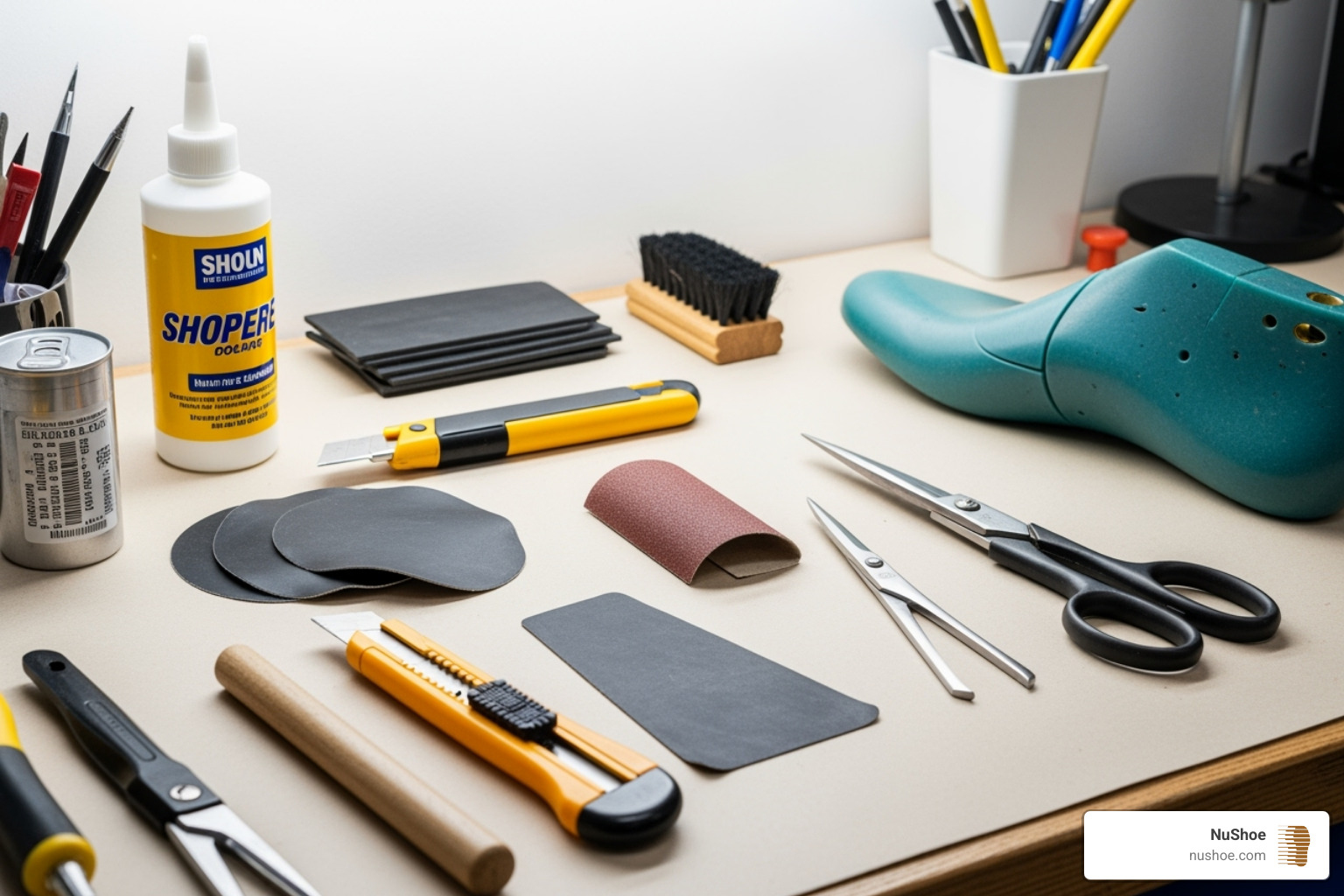 necessary tools for shoe repair - shoe sole patch kit