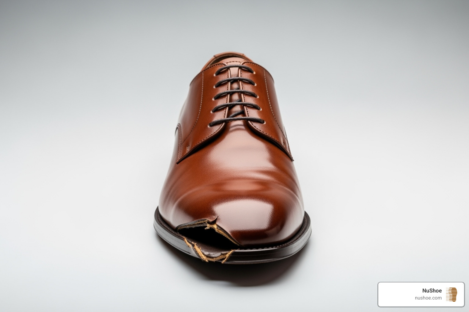 a finished, repaired shoe looking clean and ready to wear - shoe sole patch kit