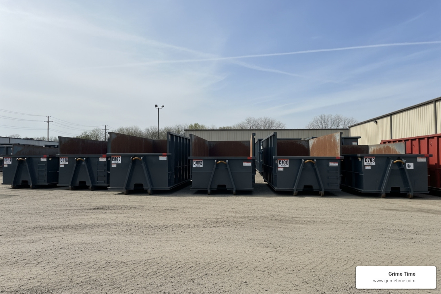 comparing the different dumpster sizes side-by-side - portable dumpsters for rent