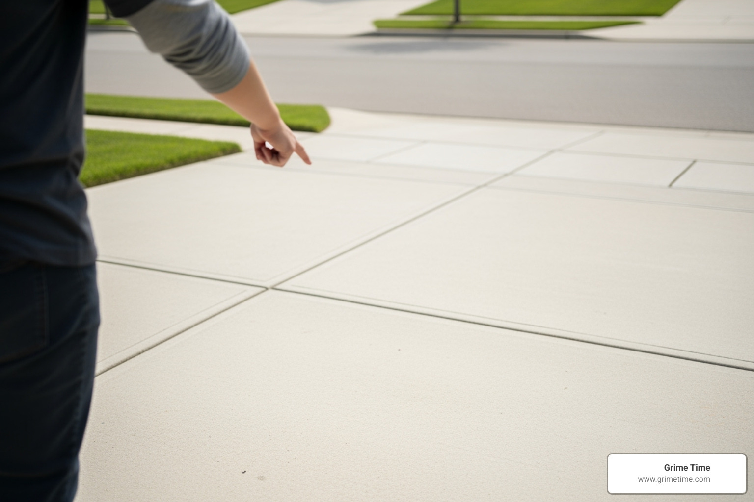 a person pointing to a spot on their driveway for dumpster placement - portable dumpsters for rent