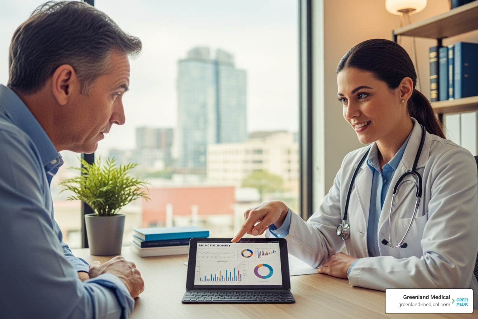 Person reviewing a health report with a practitioner - bredesen protocol near me Person reviewing a health report with a practitioner - bredesen protocol near me