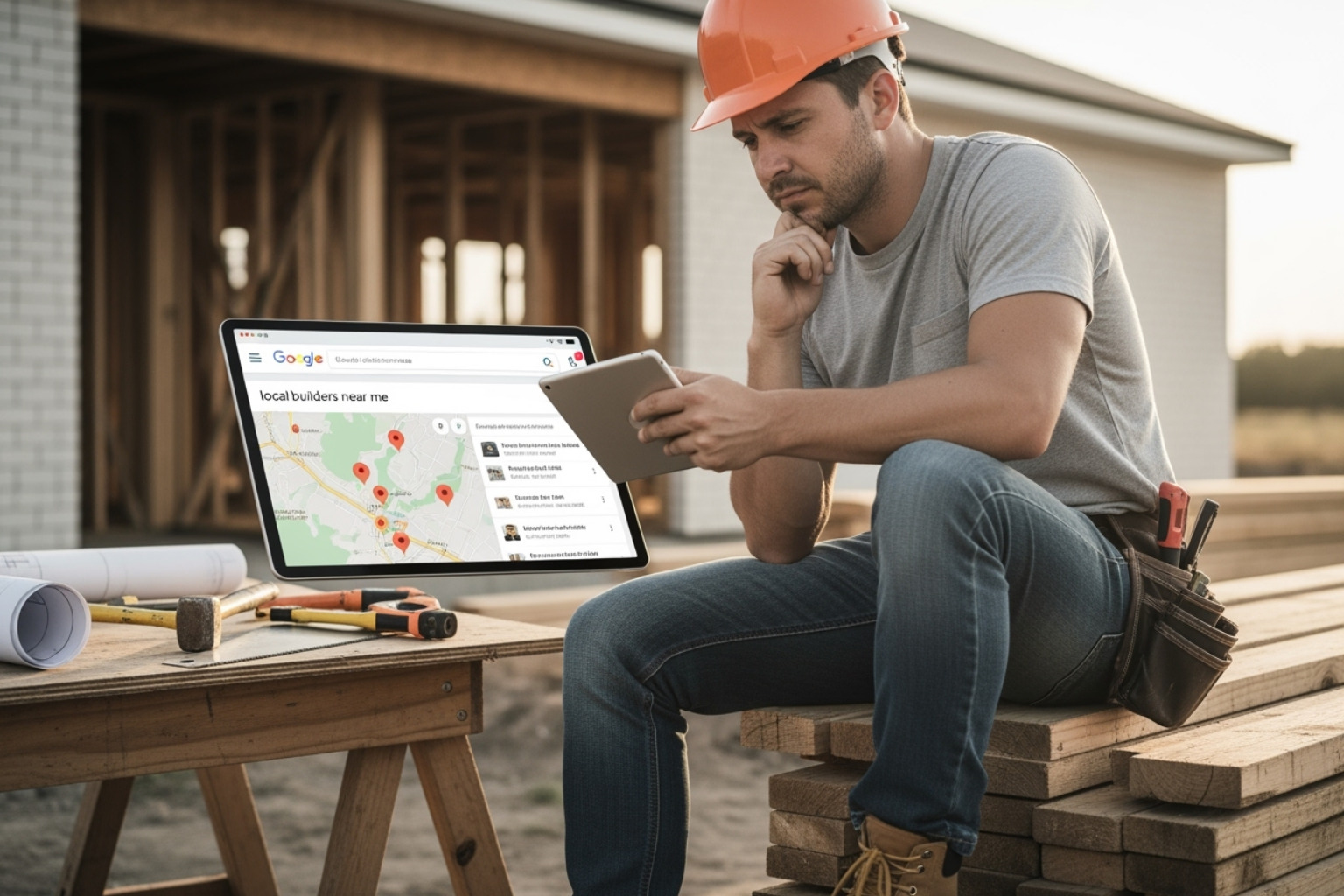 builder's website showing project gallery on desktop and mobile - seo for local builders