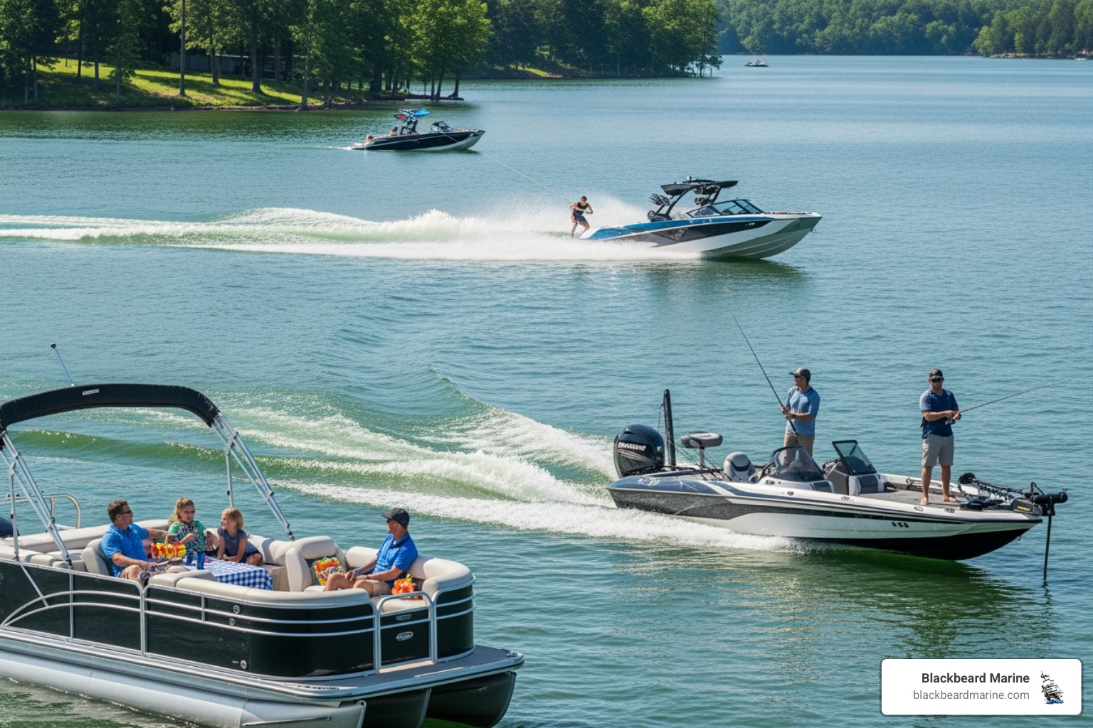 various boats like pontoons, fishing boats, and wake boats on an Oklahoma lake - boats for sale okc various boats like pontoons, fishing boats, and wake boats on an Oklahoma lake - boats for sale okc