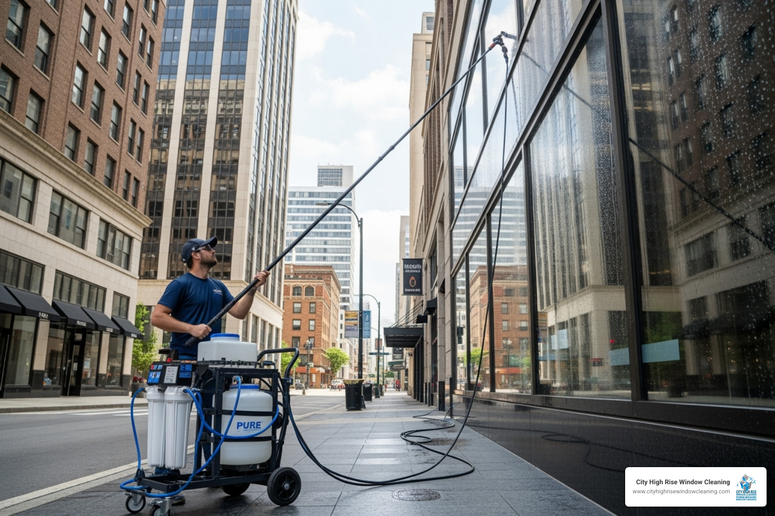 water-fed pole system with pure water cart - industrial window cleaner water-fed pole system with pure water cart - industrial window cleaner