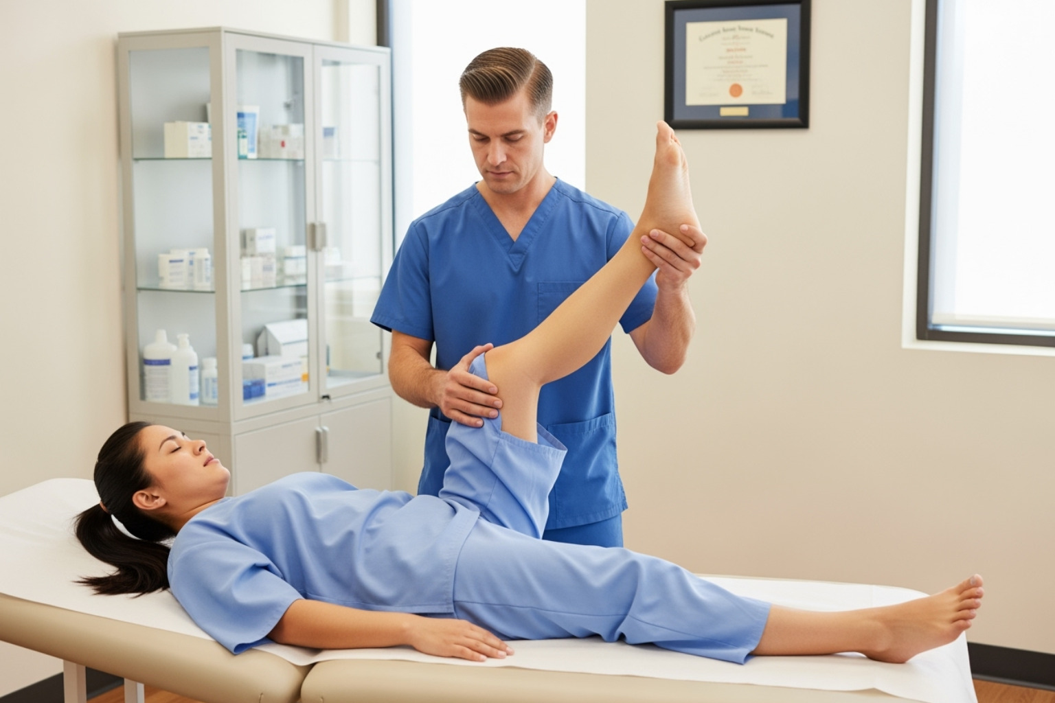 doctor performing a straight-leg-raise test - what is sciatica doctor performing a straight-leg-raise test - what is sciatica