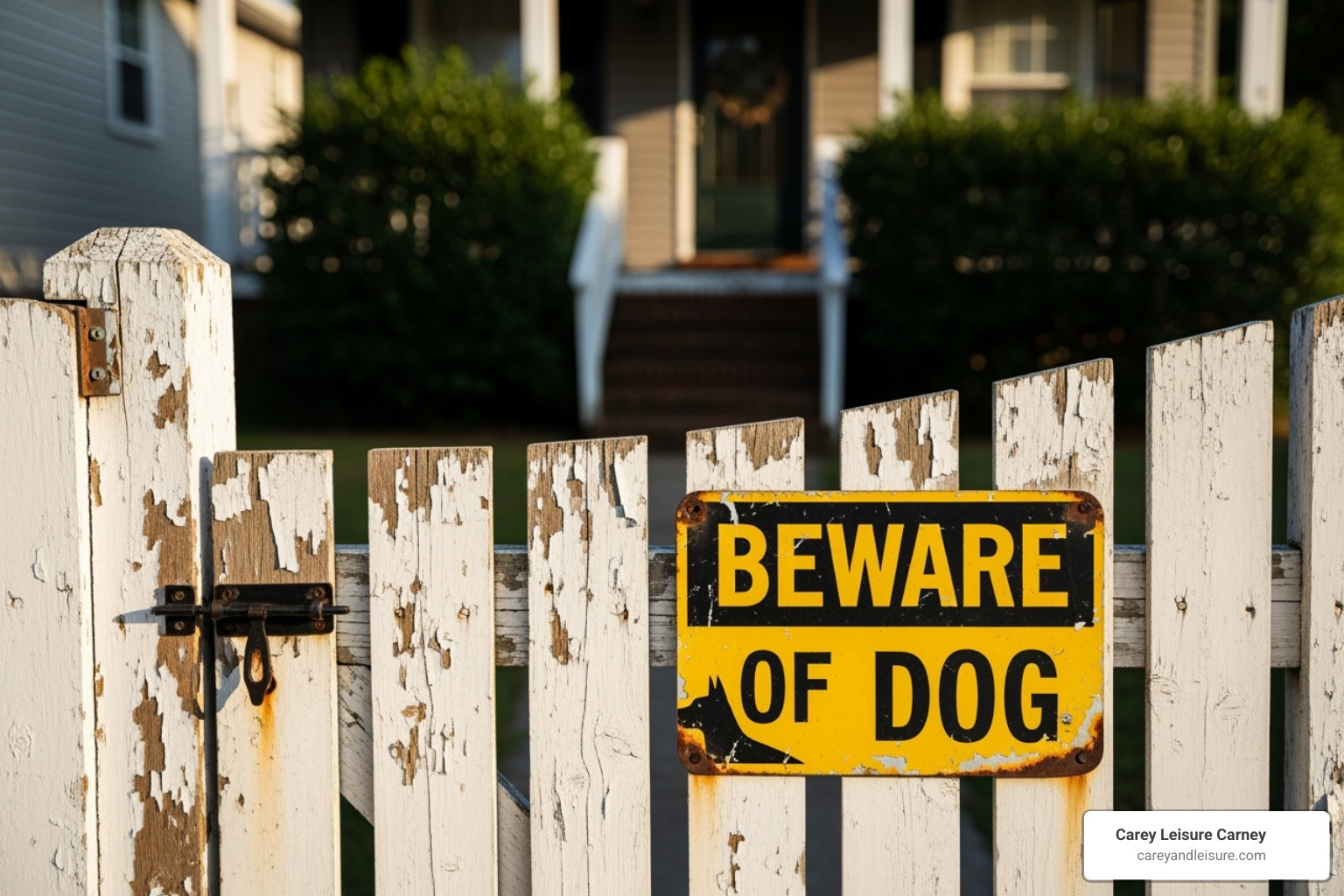 rental property with beware of dog sign - dog attack legal advice