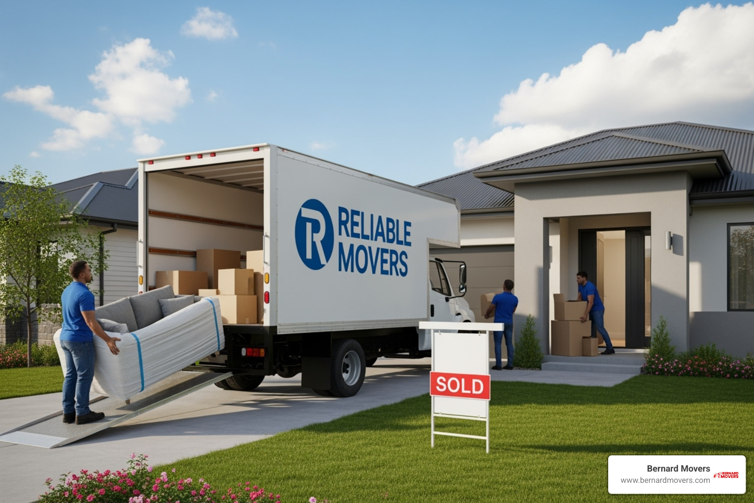 Neatly packed and labeled moving boxes - residential moving services