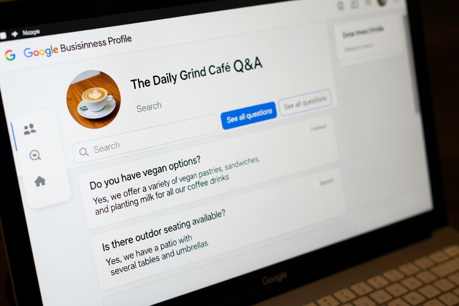 Google Business Profile Q&A section - add a business to my google business manager