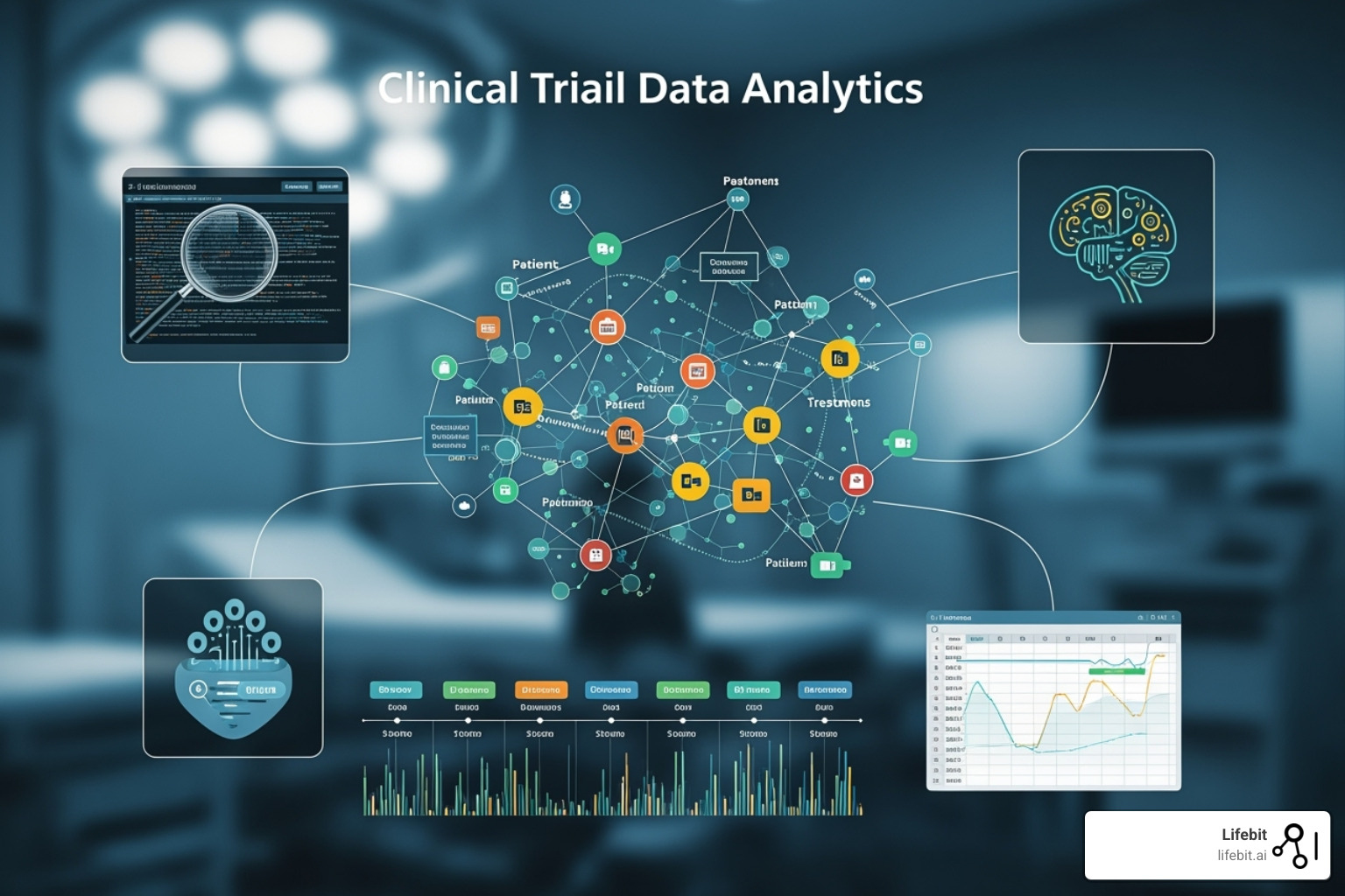 predictive model interface showing patient risk stratification - Clinical trial data analytics