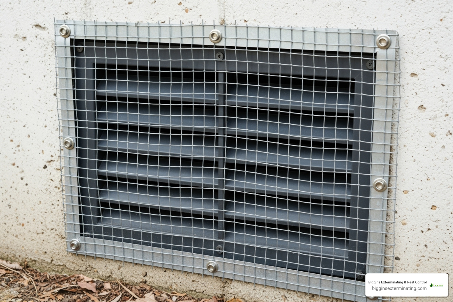 Sealed foundation vent with hardware cloth - outdoor rat extermination