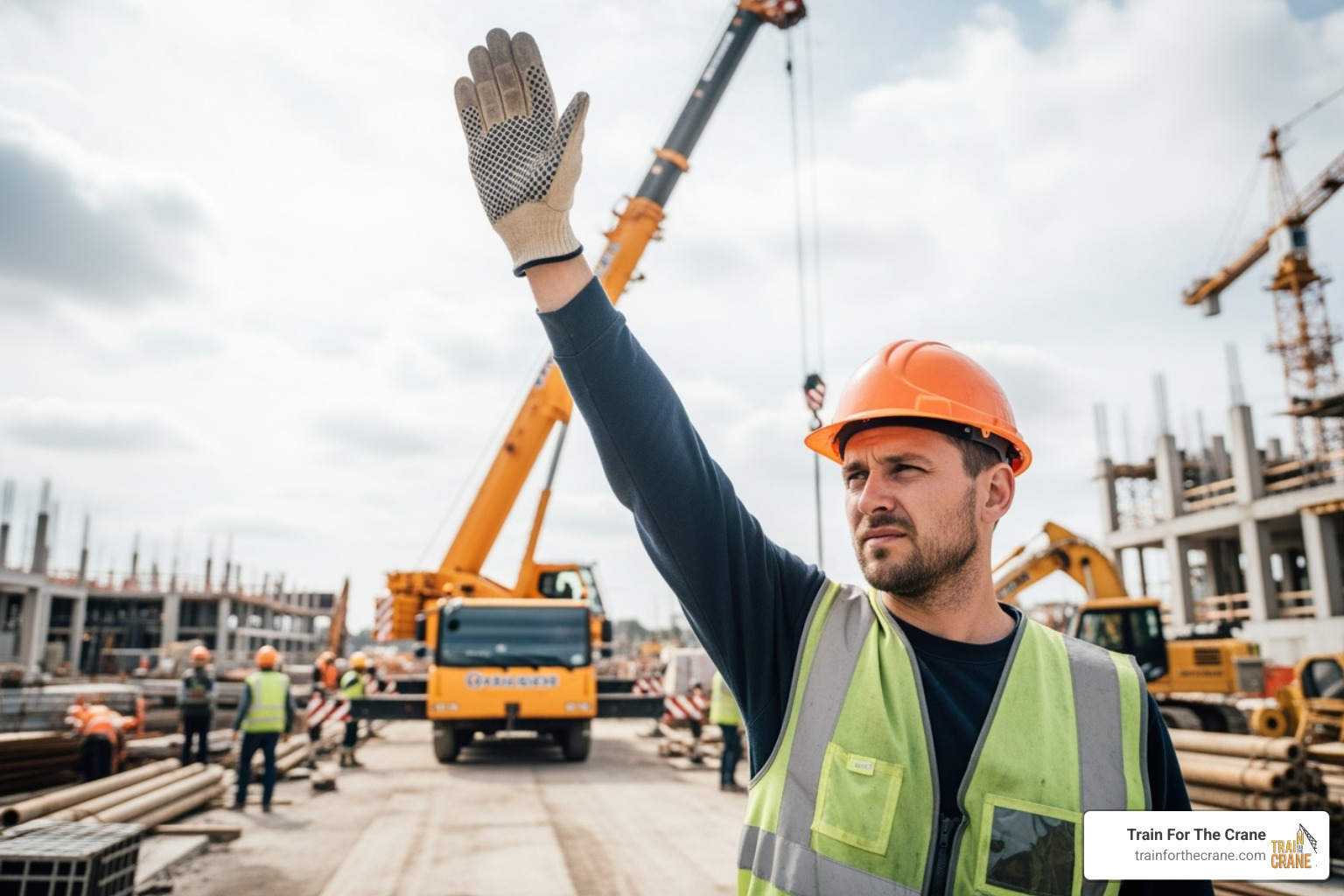 Image of the standard ASME hand signal chart - certified signal person