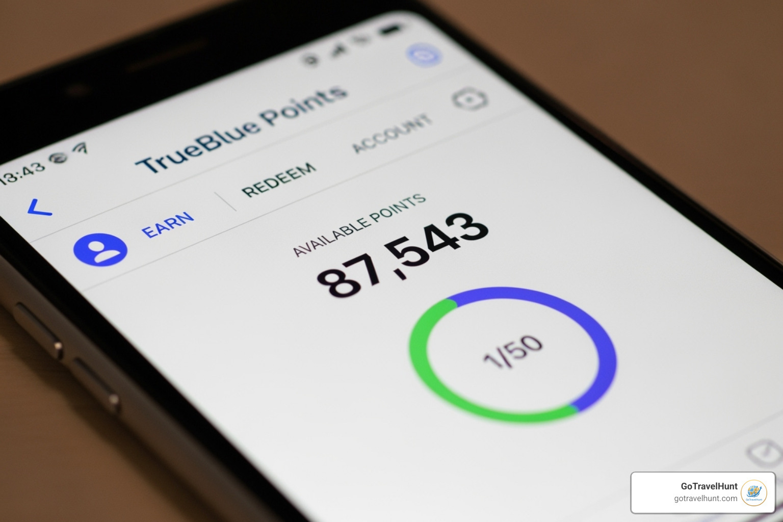 smartphone screen showing TrueBlue points balance - jetblue vacation packages smartphone screen showing TrueBlue points balance - jetblue vacation packages