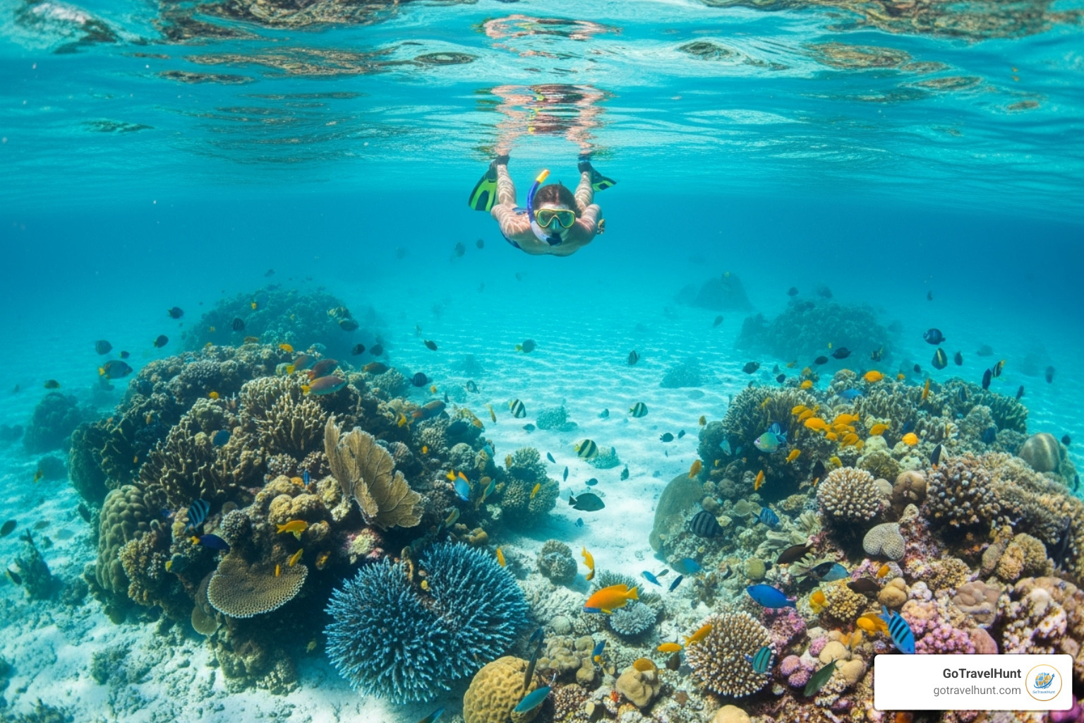 snorkeling in the Belize Barrier Reef - best tropical vacation spots