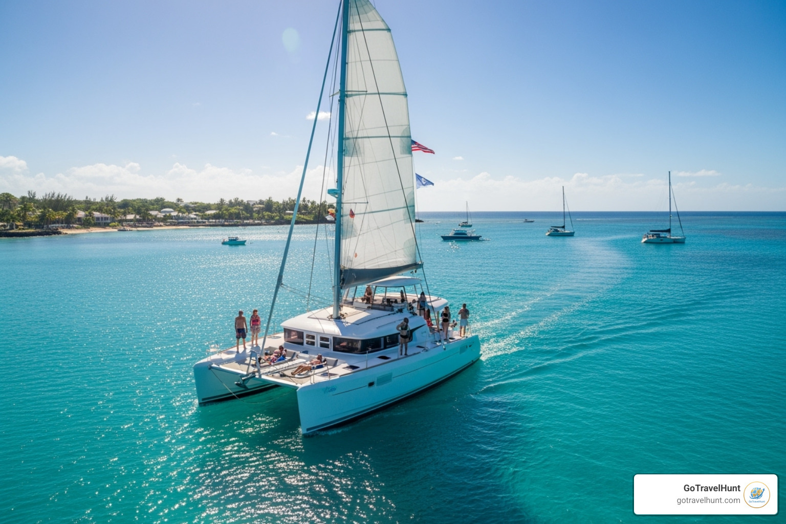 catamaran in Carlisle Bay, Barbados - tropical vacation destinationsโ catamaran in Carlisle Bay, Barbados - tropical vacation destinationsโ