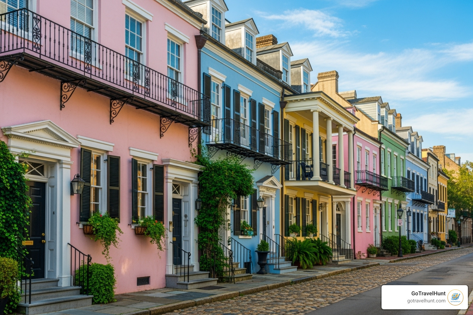 Charleston's Rainbow Row - best vacation cities in the us​