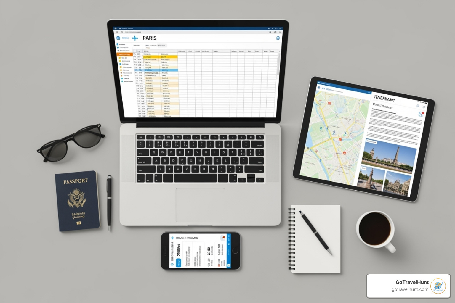 different itinerary formats like a spreadsheet on a laptop, a document on a tablet, and a dedicated app on a phone - travel itinerary template different itinerary formats like a spreadsheet on a laptop, a document on a tablet, and a dedicated app on a phone - travel itinerary template